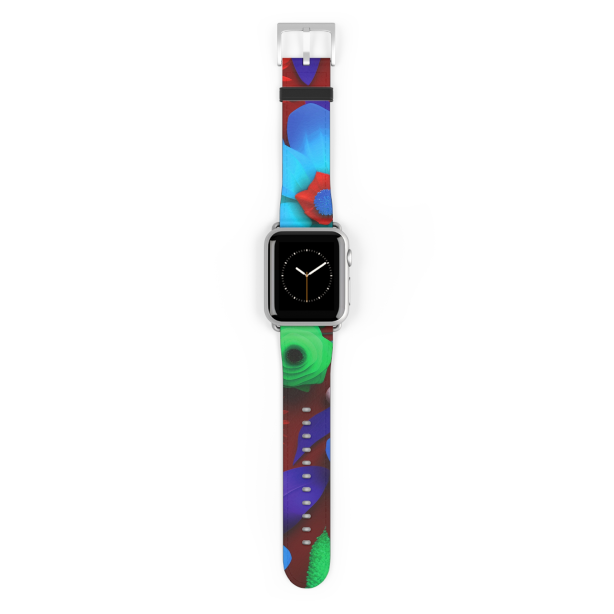 Apple Watch Series 1-8 & SE Faux Leather Band - Floral Fiesta