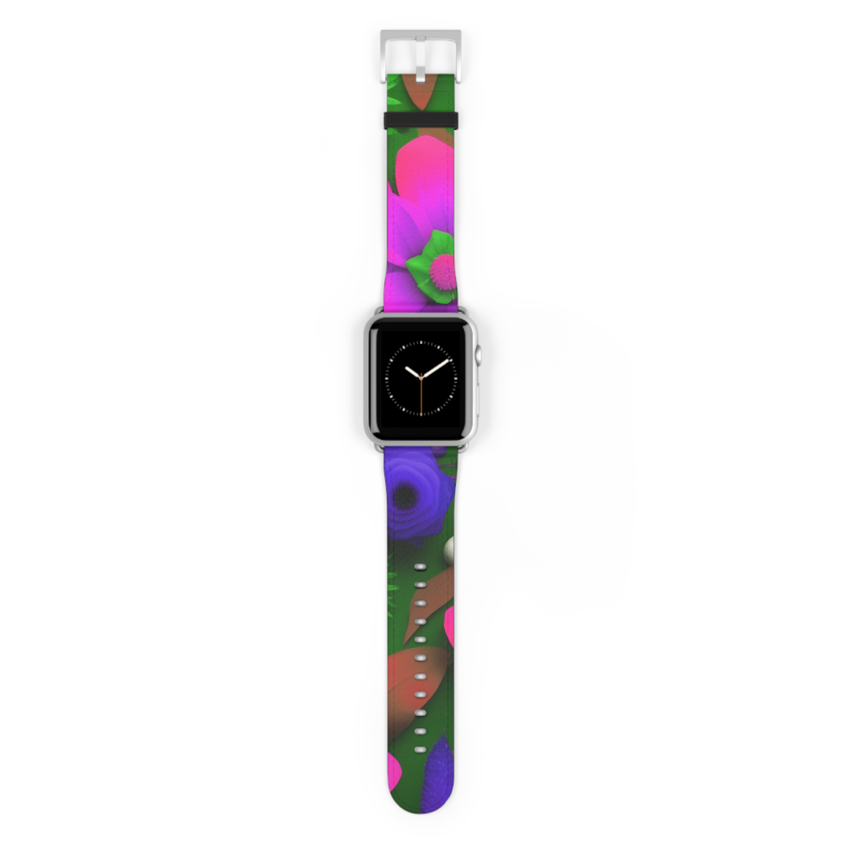 Apple Watch Series 1-8 & SE Faux Leather Band - Floral Fiesta