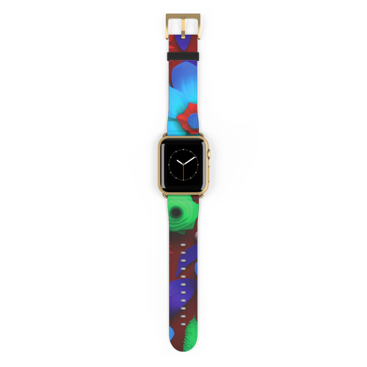 Apple Watch Series 1-9 & SE Faux Leather Band - Floral Fiesta