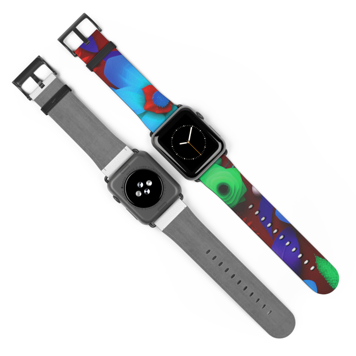 Apple Watch Series 1-9 & SE Faux Leather Band - Floral Fiesta