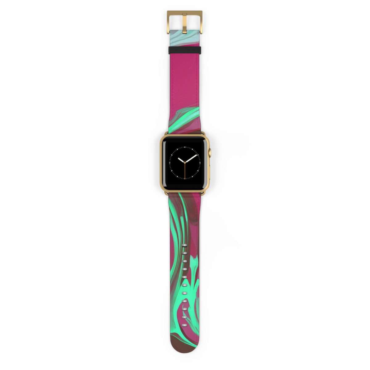 Apple Watch Series 1-8 & SE Faux Leather Band - Opulent Swirls