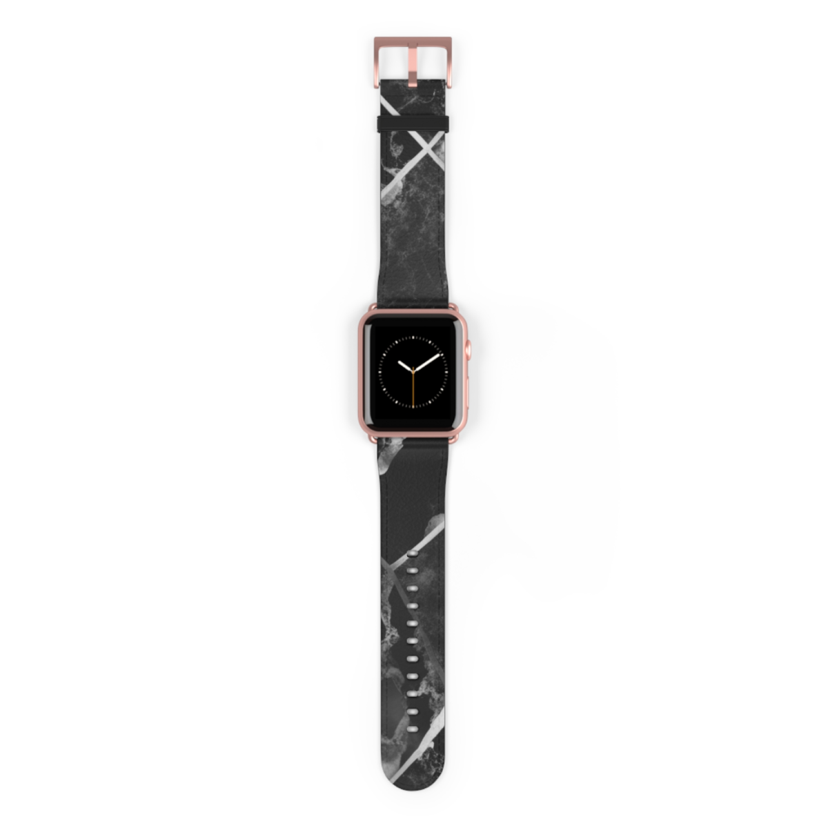 Apple Watch Series 1-9 & SE Faux Leather Band - Diamond Noir